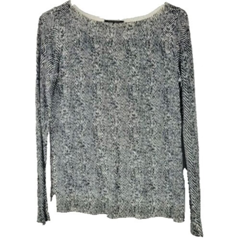 White House Black Market Womens Pullover Sweater Small Black Animal Print Preppy